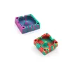 Soft Silicone Ashtray Square Ash Tray Portable decoration gift Anti-scalding Cigarette Holder Home Novelty Crafts Smoking Accessories