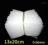 200PCS 13 * 20cm Enveloppe de film plastique Sacs d'emballage à bulles blanches PE Sac à bulles transparent Sac antichoc Double film1