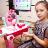 19ピースの女の子がおもちゃのプラスチックセットキッズプレイプレイプリンセスゲームピンクネイルポーランドの口紅の変更スーツケースのおもちゃLJ201009