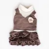 Sonbahar Kış Köpek Elbiseleri Strap Tasarım Prenses Elbise Köpekler için 607 Pet Giyim S M L XL 201114332Q