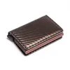 RFID Blocking Carbon Fiber Slimwallet Aluminum Credit Card Holder Metal Business ID Cardholder Slim Card Case Mini Wallet for Men2694