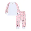 Spring Long-Sleeved Rabbit Egg Print Pajamas Set Easter Valentine Children Sleepwear suits boys and girls casual sets M4032