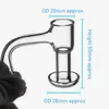 Banger de quartzo de topo plano 4mm de fundo Unhas de quartzo feitas à mão com 10mm 14mm 18mm famale masculino para vidro Bong dab rig