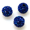 Miasol 20 Pcs Blue Pave Micro Crystal Ball Beads 10mm Disco Ball With Full Crystal For Diy Jewelry Making Accessories