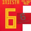 2018 Farewell Iniesta 경기 경기 세부 사항이 있는 선수 착용 문제 모든 이름 번호 맞춤화 축구 이름 세트 패치