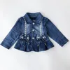 春秋の幼児の赤ちゃんの女の子デニム服セット3個の長袖TシャツドレストップスデニムジャケットとジーンズズボンズボンLJ201223