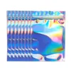Resealable Smell Proof Bags Mylar Foil Pouch Flat Zipper Bag Laser Rainbow Holographic Color Packaging For Party Favor Food Storage/Lipgloss/Jewelry