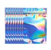 Sacs refermables anti-odeurs Mylar Foil Pouch Flat Zipper Bag Laser Rainbow Holographic Color Packaging For Party Favor Food Storage/Lipgloss/Jewelry