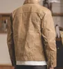 Madden Retro Khaki Jacket Male Size M to XXLワックスキャンバスコットンジャケットミリタリーユニフォームライトカジュアルワークジャケット201128