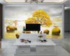 生活3D壁紙ゴールデンフォーチュンツリースズカ3D壁紙プレミアム大気室内装飾モダンな壁画3D壁紙