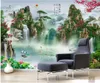 Papel de parede 3d personalizado po mural paisagem chinesa cachoeira fundo parede decoração de casa sala de estar papel de parede para paredes 3 d155n