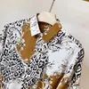 Mäns Casual Shirts Luxury Leopard Skriv ut Skjorta Män Kortärmad Vintage Slim Social Party Nightclub Chemise Homme Streetwear Kläder 4XL