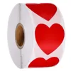 Heart Red Stickers Seal Etiketter 50-500pcs Etiketter Klistermärken Scrapbooking för paket och bröllopsdekoration Stationery Sticker