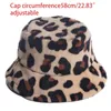 2020 Новый корейский зима Vintage Leopard Плюшевые Bucket Hat Женщины Девушки Теплый искусственного меха Bucket Cap Японский сладкий Симпатичные рыболова Hat
