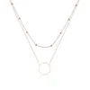 Luxury Womens Gift Jewelry Big Circle Pendant Necklace Rose Gold Plating Stainless Steel Necklaces