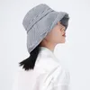 Large bord frais Plaid femmes été seau dames disquette soleil pliable grande taille pêcheur casquette pour printemps visière chapeau