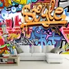 Foto feita sob encomenda Wallpaper não tecido 3D Abstract Graffiti Art Grande pintura de parede de fundo Sala Bar TV Mural
