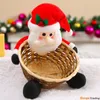 Jul godis korg för badrum vardagsrum dekoration med jultomten snögubbe björn handgjorda hantverk inomhus bedårande nyår dekorationer förvaring korgar