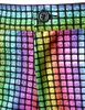 Rainbow Plaid Sequin Glitter Pants Men 70s Disco Party Dancer Singer Męs