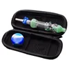 Love_e_cig CSYC NC015 Shisha 10 mm 14 mm Glas-Wasserbongs, auslaufsichere Rauchpfeifen, Silikonglas-Clip, Titan-Keramik-Spitzen, Quarz-Banger-Nagel-Reißverschluss-Etui