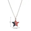 Diamant drapeau américain pendentif collier Hip Hop rond cinq branches étoile drapeaux américains étiquette colliers femmes décoration bijoux cadeau