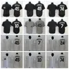 2020 Erkekler Beyzbol 10 Yoan Moncada Jersey 79 Jose Abreu 7 Tim Anderson 24 Yasmani Grandal Ev Siyah Beyaz Tüm Stithced Pinstripe Flexbase