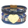 Tennis WELLMORE Leather Bracelets For Women 2021 Fashion Heart & Bangles Elegant Multilayer Wide Wrap Bracelet Jewelry1