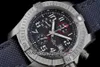 TF Night Mission 45 ETA A7750 Automatyczny Chronograph Mężczyzna Zegarek Stalowy Case Czarny Czerwony Numer Dial Markery Nylon Pasek A13317101B1X1 Stoper Zegarki PureTime D4