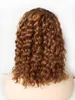 أومبير شعر الإنسان القصيرة بوب الدانتيل الباروكة الطبيعية موجة اثنين نغمة 13x6 المستعارين الأمامية 150 ٪ الكثافة للنساء السود