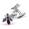 Högklassiga herrar Daily Blue Crystal Cufflink Trendiga personlighetstillbehör Emalj Franska skjortor Business Cuff Links Gifts2294