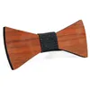 Vintage Red Rosewood Bow Ties Manual Hollow Out Bowknot för Gentleman Wedding Trä Bowtie Fasion Accessories 9 Styles