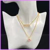 Street Fashion Chain Necklace Womens Designer Jewelry Gold Letters Necklaces With Diamonds Ladies Accessories For Party Wholesale D223093F