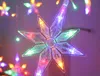 Ledd nordstjärnig gardin ljus 220V EU jul Garland String fe lampor utomhus för fönster bröllopsfest dekor