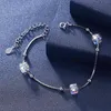 Dropshipping 925 Sterling Sier Armbanden voor Dames Angelic Square Verjaardag Verjaardag Sieraden Blauw S Gift