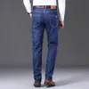 Jeans da uomo in pile addensato invernale Jeans stretch denim caldo per uomo Pantaloni lunghi di marca di design Jean Nero / Blu Taglia grande 29-40 42 44 201128