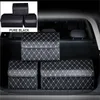 Bilstamarrangör Storage Box Pu Leather Auto Organisatörer Bag Folding Trunk Storage Pockets för fordons sedan SUV -tillbehör LJ2332P