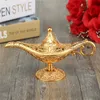 Kiwarm klassiek metaal gesneden Aladdin lamp licht wensen theeolie potdecoratie verzamelbare collectie arts ambacht cadeau y200109182391