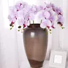 Bella 78 cm di lunghezza seta artificiale Phalaenopsis farfalla orchidea foglia vaso composizione floreale per la decorazione di compleanno di nozze