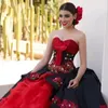 Robe de bal noire Quinceanera robes 2021 épaules dénudées volants doux 16 robes à lacets corset dos vestidos de quinceaneras5008932