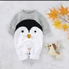 Вязаный ребенок ползунки осень зима новорожденного младенца комбинезон Penguin девочка ползунка одежда хлопок мальчик ромпер комбинезон комбинезон 201029