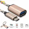 Metalen kop Type C tot USB Type A OTG-adapter Data Transfer Charger Brei-kabel voor Nokia N1 100pcs / lot