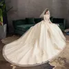 Huvudbröllopsklänning 2022 Höst och vinter Ny Slim Champagne Tail Dream Bride Stor storlek Långärmad Koreansk