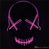 EL Wire Halloween-Maske mit LED-Leuchten, lustige Masken, das Purge-Wahljahr, tolles Festival, Cosplay, Kostümzubehör, Party-Maske WVT0917