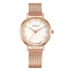 Conjunto de relojes de pulsera para mujer, relojes analógicos de cuarzo de oro rosa para mujer, reloj de pulsera con correa de acero inoxidable para mujer 201119