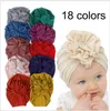 18 Colors New Baby Hats Toddler Knitted Cotton Caps Infant Flower Hat Newborn Hats 10pcs/lot