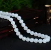 Super Natural Het Nephrite White Jade 9mm Round Bead Necklace High-grade Atmosphere Delicate Greasy Women's Money1