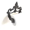 Retro Tissue Holder Towel Rack Shelf Vintage Toilet Paper Cast Iron Rustic Black Bathroom Accessories Y200108