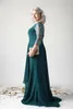 2021 Moeder van de Bruid Jurken Wedding Party Lace Dark Green chiffon Bruiloftsgast Dress Custom Made moeder van de bruid Prom Gowns