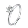 S925 Argent Platine Plaqué Simulation Moissanite Proposition De Mariage De Mariage Bague En Diamant Femme Simple Classique Bijoux