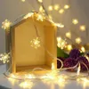 LED Fiocco di neve Stringa di luce Ghirlande scintillanti Lampada natalizia alimentata a batteria Festa di festa Matrimonio Fata decorativa